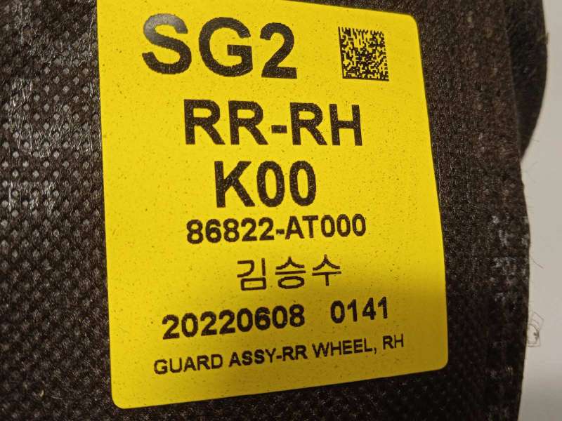 Recambio de paso de rueda trasero derecho para kia e - niro hibrido referencia OEM IAM 86822AT000 - Gris 2