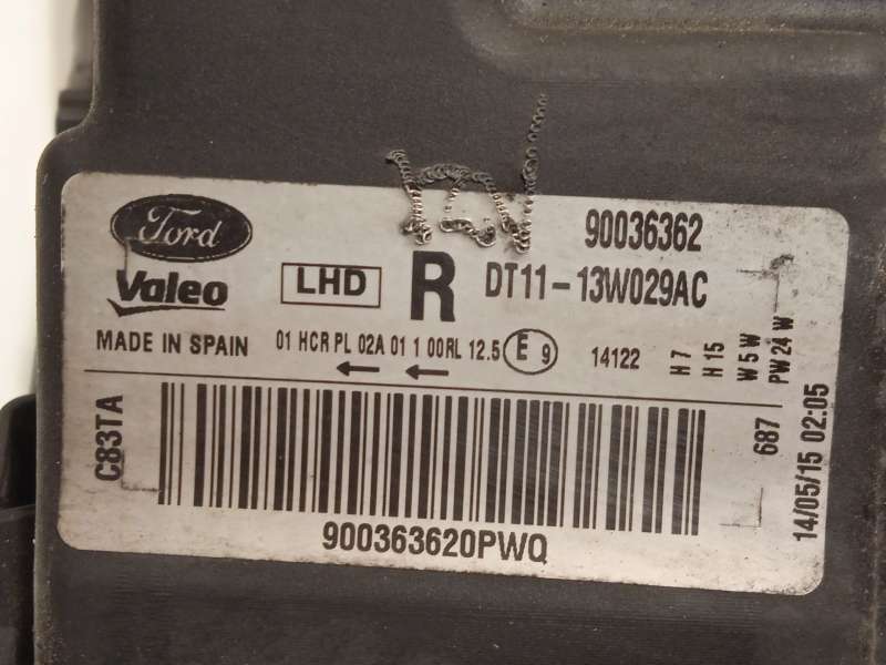 Recambio de faro derecho para ford tourneo connect / grand tourneo connect v408 monospace 1.6 tdci referencia OEM IAM DT1113W029 - Blanco 5