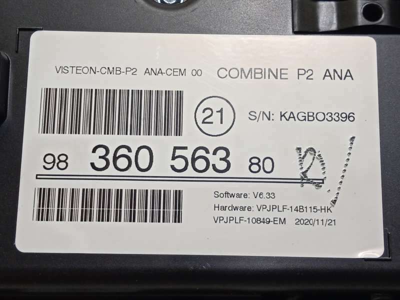 Recambio de cuadro instrumentos para peugeot 208 active referencia OEM IAM 9836056380 4