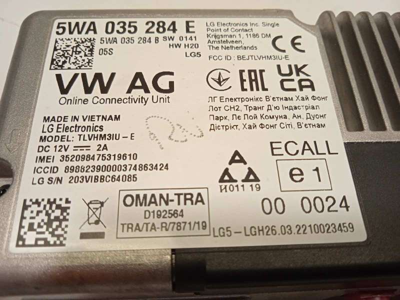 Recambio de modulo electronico para volkswagen t-cross 1.0 tsi referencia OEM IAM 5WA035284E - Azul 5