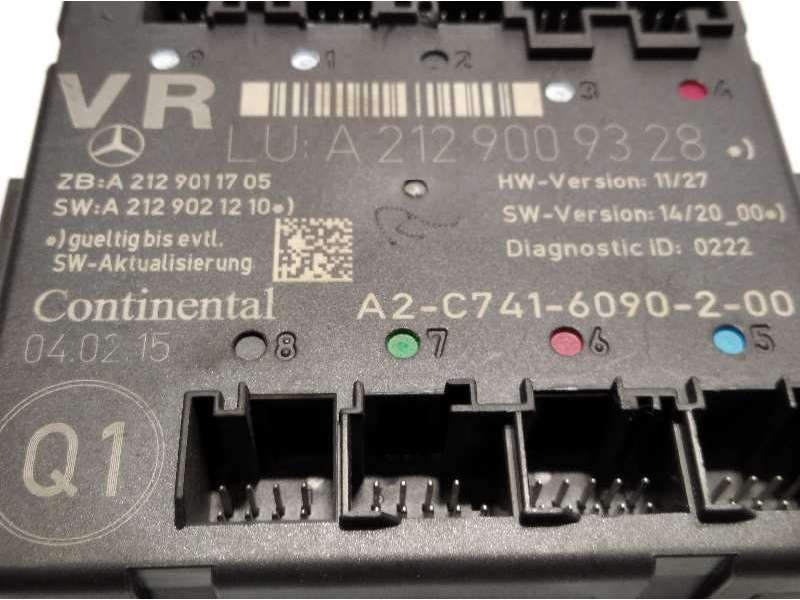 Recambio de centralita confort para mercedes-benz clase e (w212) lim. 2.1 cdi cat referencia OEM IAM A2129009328 2129009328 A2C7 - Negro 4