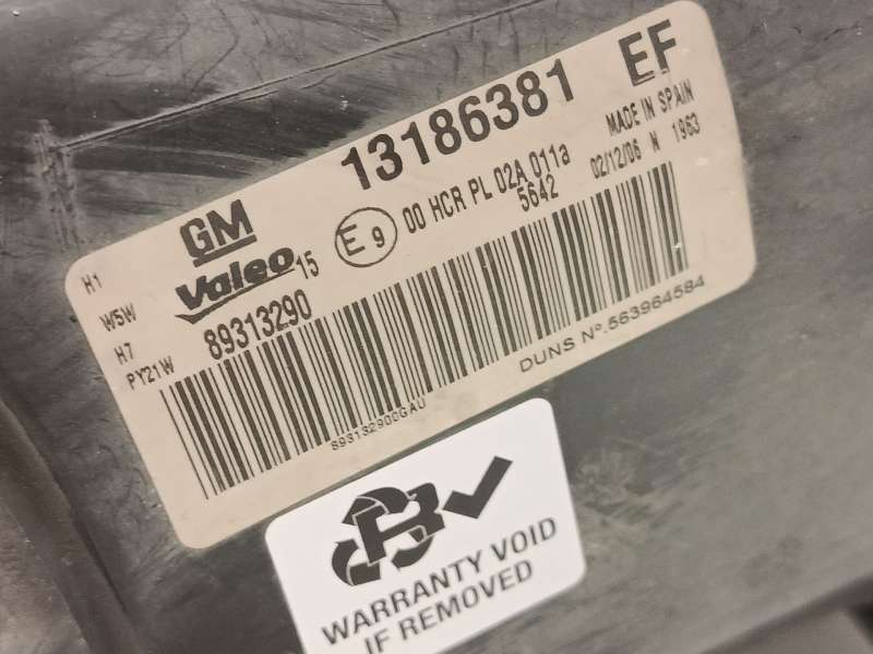 Recambio de faro izquierdo para opel corsa d (s07) 1.3 cdti (l08, l68) referencia OEM IAM 13186381 93189357 89313290 7
