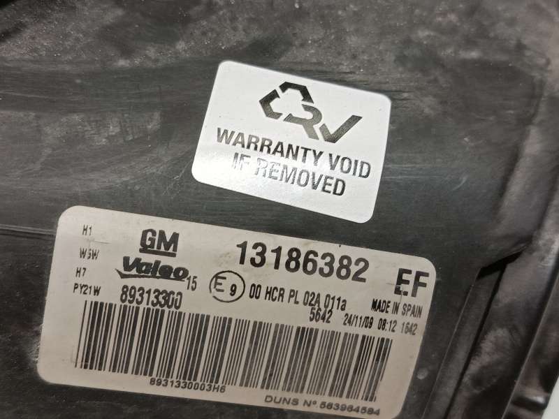 Recambio de faro derecho para opel corsa d (s07) 1.3 cdti (l08, l68) referencia OEM IAM 13186382 93189358 89313300 5
