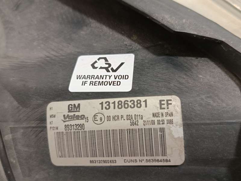 Recambio de faro izquierdo para opel corsa d (s07) 1.3 cdti (l08, l68) referencia OEM IAM 13186381 93189357 89313290 5