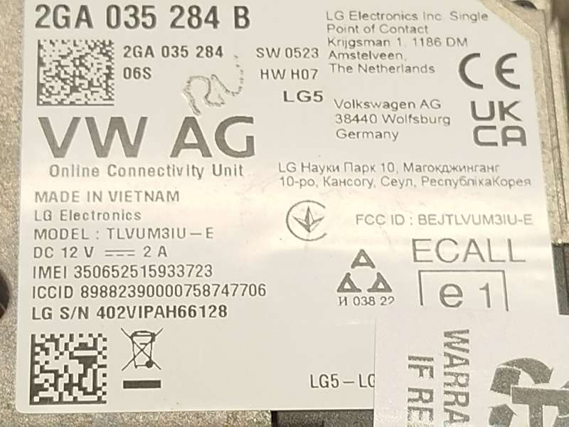 Recambio de modulo electronico para volkswagen t-cross (c11, d31) 1.0 tsi referencia OEM IAM 2GA035284B 5