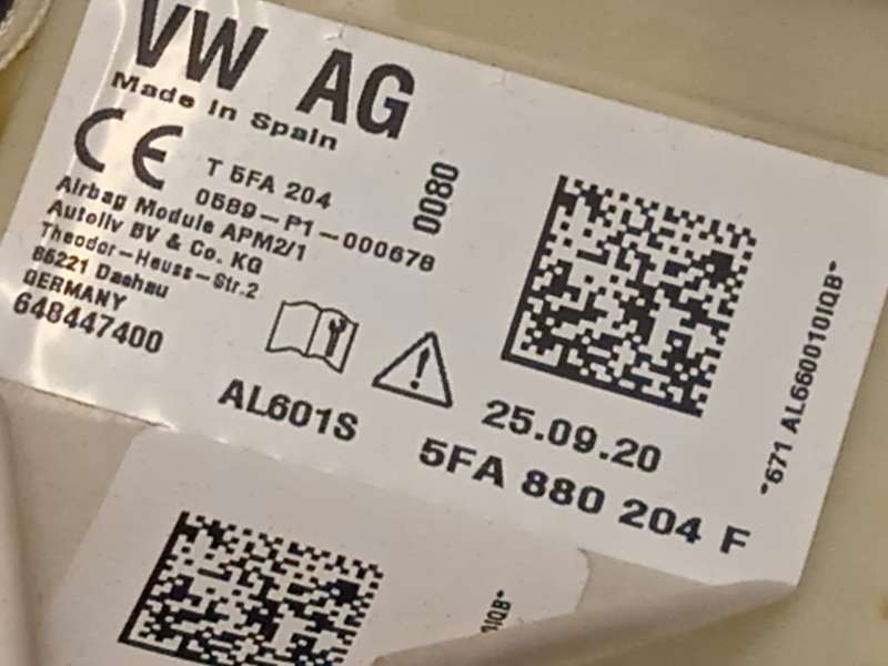 Recambio de kit airbag para seat leon (kl1, klg) 1.0 tsi referencia OEM IAM 5FB857003K4PK 5FA880204F 5FA880201NMNC 5