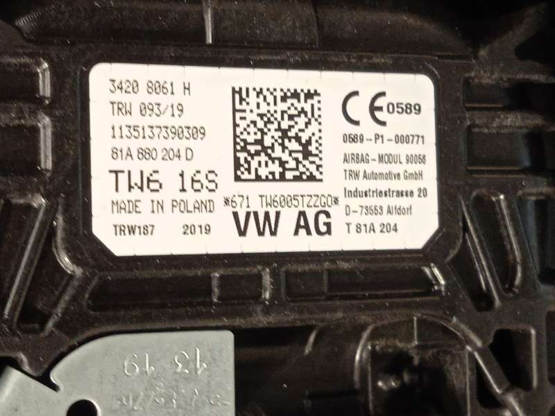 Recambio de kit airbag para audi q2 (gab, gag) 35 tfsi referencia OEM IAM 81B857001Q24A 81A880201P6PS 81A880204D 6