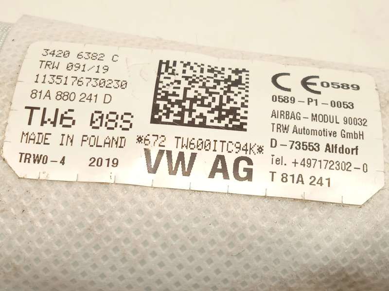 Recambio de airbag lateral izquierdo para audi q2 (gab, gag) 35 tfsi referencia OEM IAM 81A880241D 3