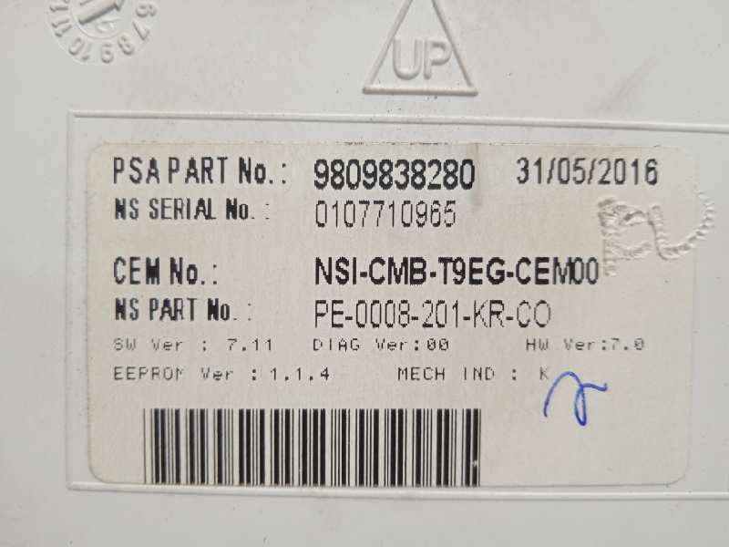 Recambio de cuadro instrumentos para peugeot 308 style referencia OEM IAM 9809838280 7