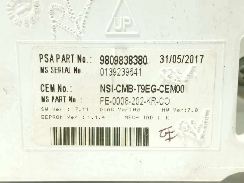 Recambio de cuadro instrumentos para peugeot 308 style referencia OEM IAM 9809838380 6