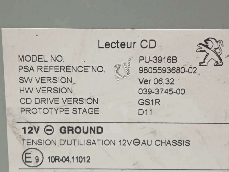 Recambio de sistema audio / radio cd para citroën c4 lim. feel edition referencia OEM IAM 9805593680 - Blanco 5