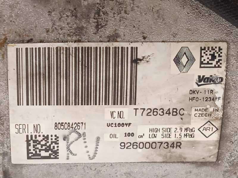 Recambio de compresor aire acondicionado para renault captur 1.3 tce referencia OEM IAM 926000734R 5