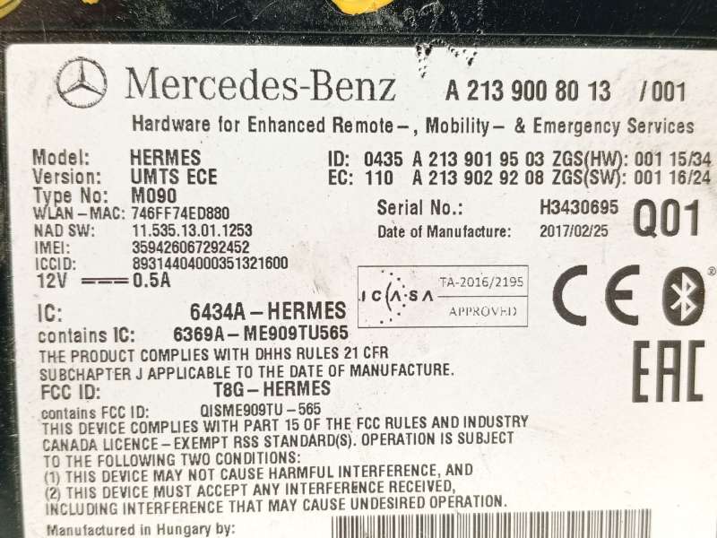 Recambio de modulo electronico para mercedes-benz clase a (w176) a 160 cdi / d (176.011) referencia OEM IAM A2139008013 - Blanco 4
