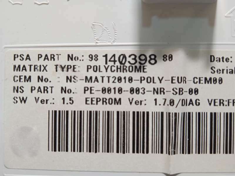 Recambio de cuadro instrumentos para peugeot 2008 (--.2013) 1.2 16v vti referencia OEM IAM 9814696380 9814039880 - Gris 6