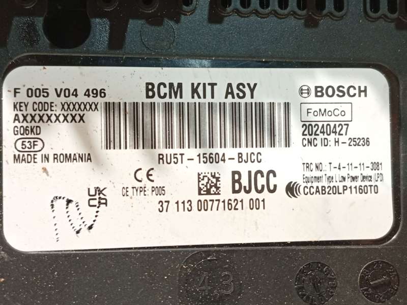 Recambio de caja reles / fusibles para ford kuga iii (dfk) 1.5 ecoboost referencia OEM IAM RU5T15604BJCC 2758213 F005V04496 - Blanco 4