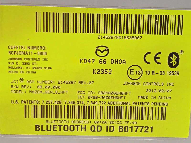 Recambio de centralita unidad control telefono para mazda cx-5 2.2 turbodiesel cat referencia OEM IAM KD4766DH0A - Negro 4