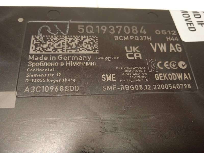 Recambio de modulo electronico para volkswagen t-roc 1.0 tsi referencia OEM IAM 5Q1937084  A3C10968800 - Gris 4