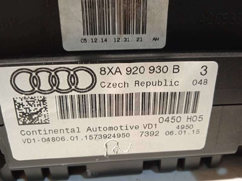 Recambio de cuadro instrumentos para audi a1 sportback (8xf) 1.4 tdi referencia OEM IAM 8XA920930B - Rojo 6