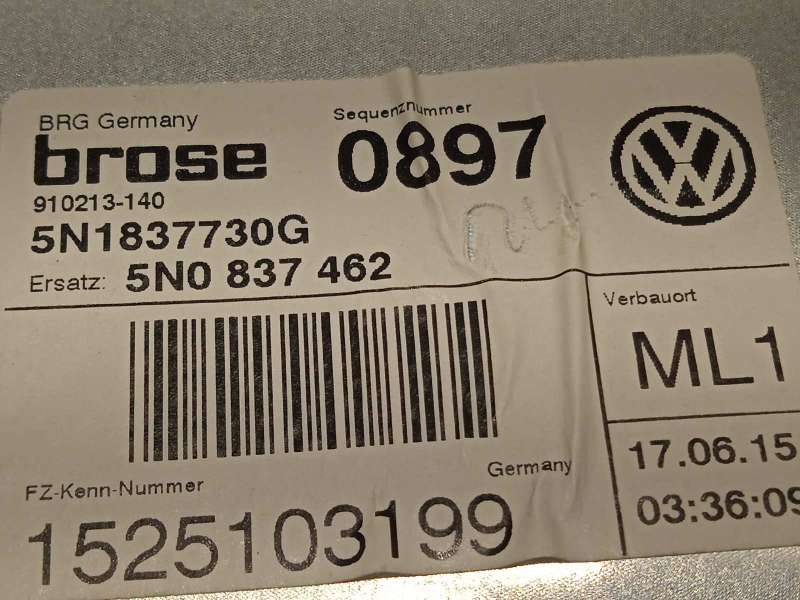 Recambio de elevalunas delantero derecho para volkswagen tiguan (5n2) t1 bluemotion referencia OEM IAM 5N1837462 5N0837756 5N095 - Gris 4