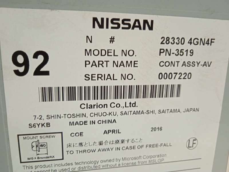 Recambio de sistema navegacion gps para infiniti q30 2.2d premium referencia OEM IAM 283304GN4F - Blanco 5