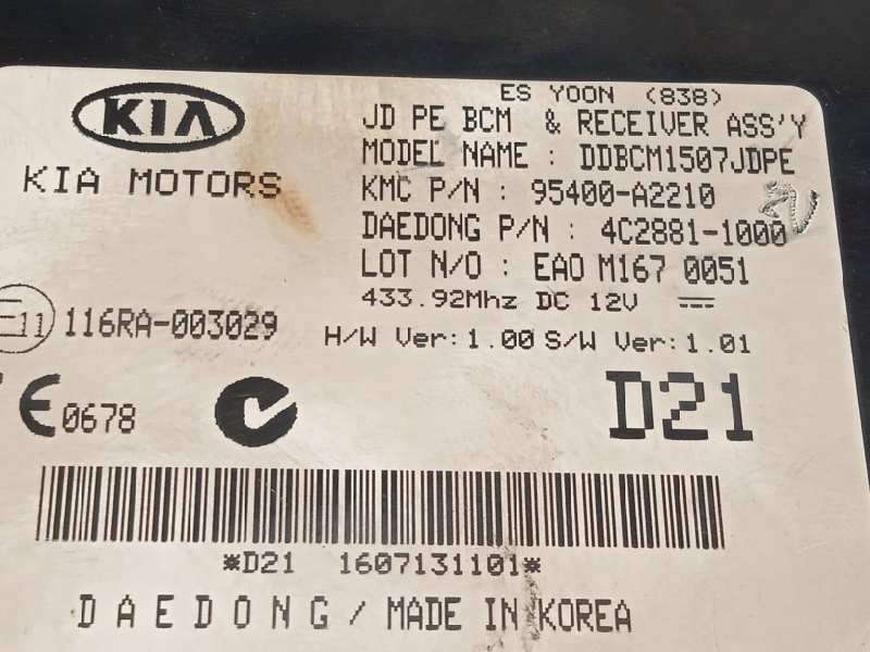 Recambio de modulo electronico para kia cee'd 1.4 crdi cat referencia OEM IAM 95400A2210 - Blanco 4