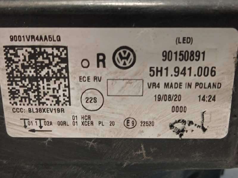 Recambio de faro derecho para volkswagen golf viii lim. (cd1) style referencia OEM IAM 5H1941006 5