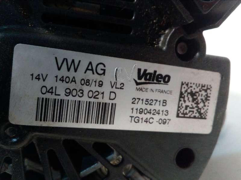 Recambio de alternador para audi a3 sedán (8vm) 30 tdi s line referencia OEM IAM 04L903021D  TG14C097 - Blanco 5