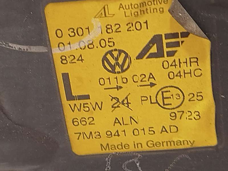 Recambio de faro izquierdo para volkswagen sharan (7m8, 7m9, 7m6) 1.9 tdi referencia OEM IAM 7M3941015AD  0301182201 4