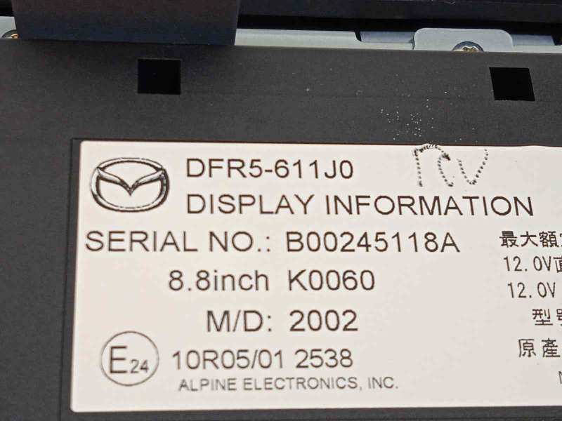 Recambio de pantalla multifuncion para mazda cx-30 referencia OEM IAM DFR5611J0 B00245118A DFR5 4