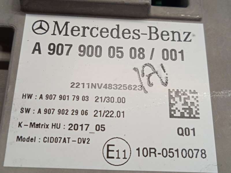 Recambio de pantalla multifuncion para mercedes-benz sprinter 4-t furgoneta (b907, b910) 419 cdi rwd (907.643, 907.645, 907.647) 6
