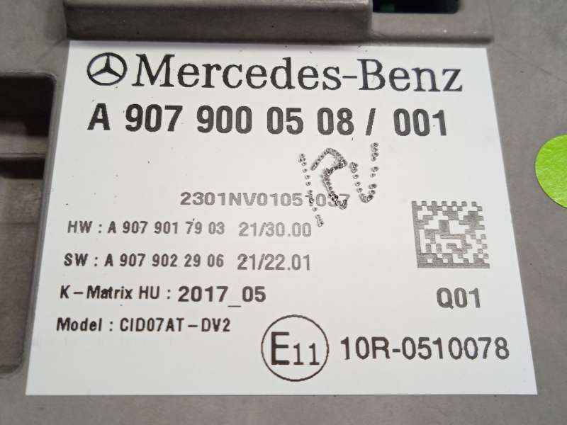 Recambio de pantalla multifuncion para mercedes-benz sprinter 4-t furgoneta (b907, b910) 419 cdi rwd (907.643, 907.645, 907.647) 6