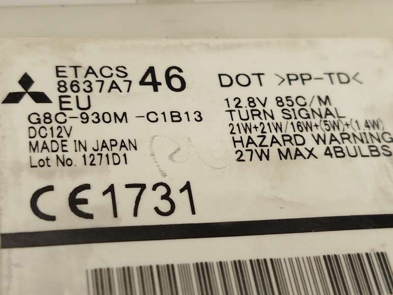 Recambio de caja reles / fusibles para peugeot ion electric referencia OEM IAM 8637A746 - Blanco 5