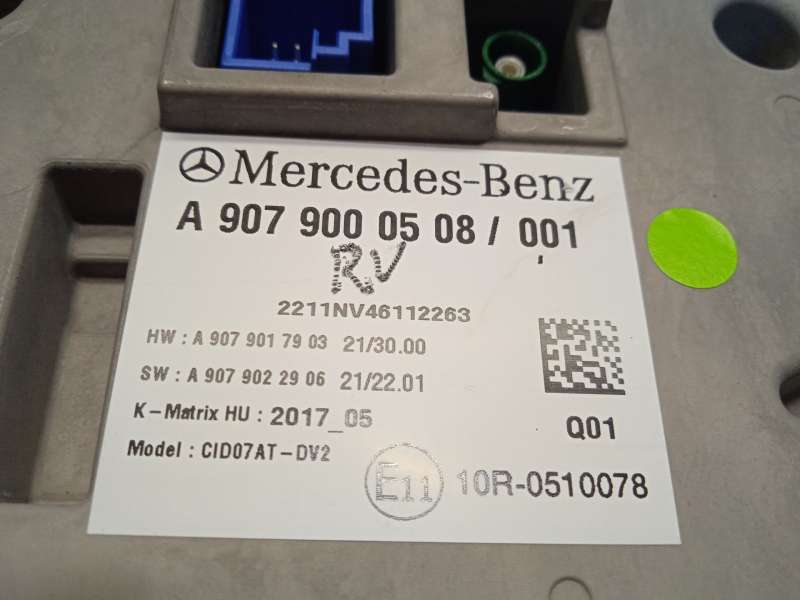 Recambio de pantalla multifuncion para mercedes-benz sprinter 4-t furgoneta (b907, b910) 419 cdi rwd (907.643, 907.645, 907.647) 6