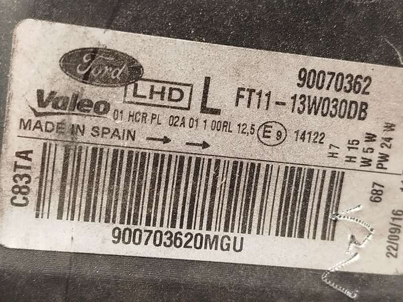 Recambio de faro izquierdo para ford transit connect monospace 1.5 tdci referencia OEM IAM FT1113W030DB 1949635 90070362 - Gris 5