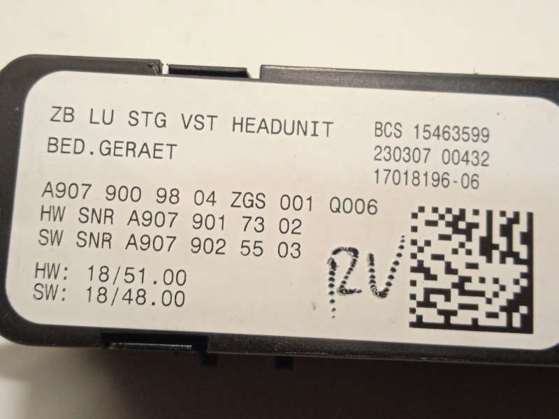 Recambio de mando multifuncion para mercedes-benz sprinter 4-t furgoneta (b907, b910) 419 cdi rwd (907.643, 907.645, 907.647) re 5