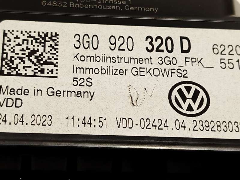 Recambio de cuadro instrumentos para volkswagen tiguan (ad1, ax1) 2.0 tdi referencia OEM IAM 3G0920320D 5
