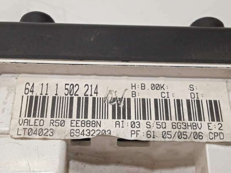 Recambio de mando calefaccion / aire acondicionado para bmw mini (r50,r53) one referencia OEM IAM 64111502214 - Negro 6