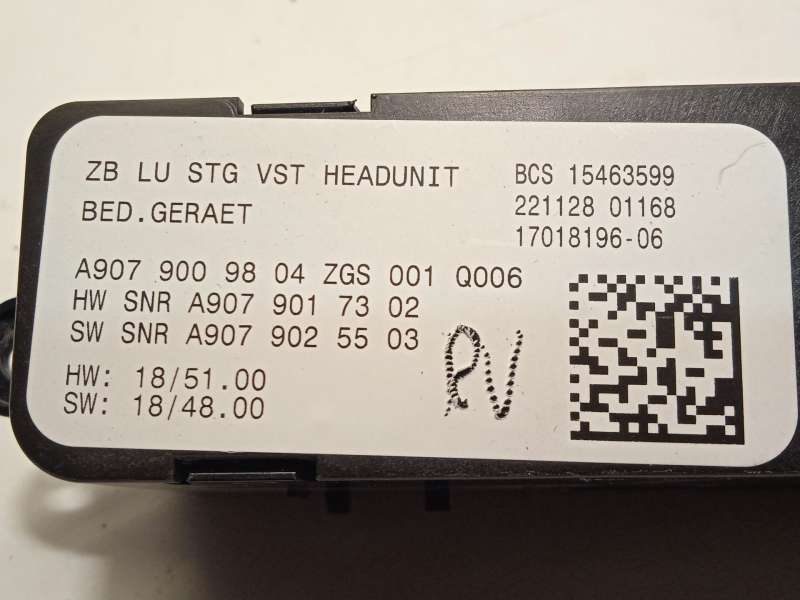 Recambio de mando multifuncion para mercedes-benz sprinter 4-t furgoneta (b907, b910) 419 cdi rwd (907.643, 907.645, 907.647) re 5