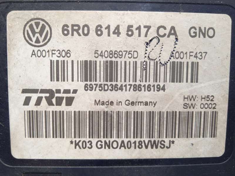 Recambio de abs para skoda rapid spaceback (nh1) 1.2 tsi referencia OEM IAM 6R0614517CA 54086975D A001F306 5