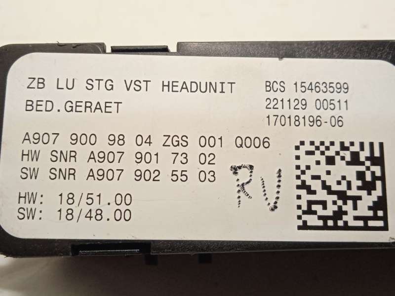 Recambio de mando multifuncion para mercedes-benz sprinter 4-t furgoneta (b907, b910) 419 cdi rwd (907.643, 907.645, 907.647) re 5