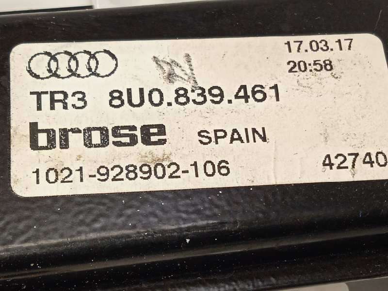 Recambio de elevalunas trasero izquierdo para audi q3 (8ug) 2.0 16v tfsi referencia OEM IAM 8U0839461  8K0959811A - Blanco 3