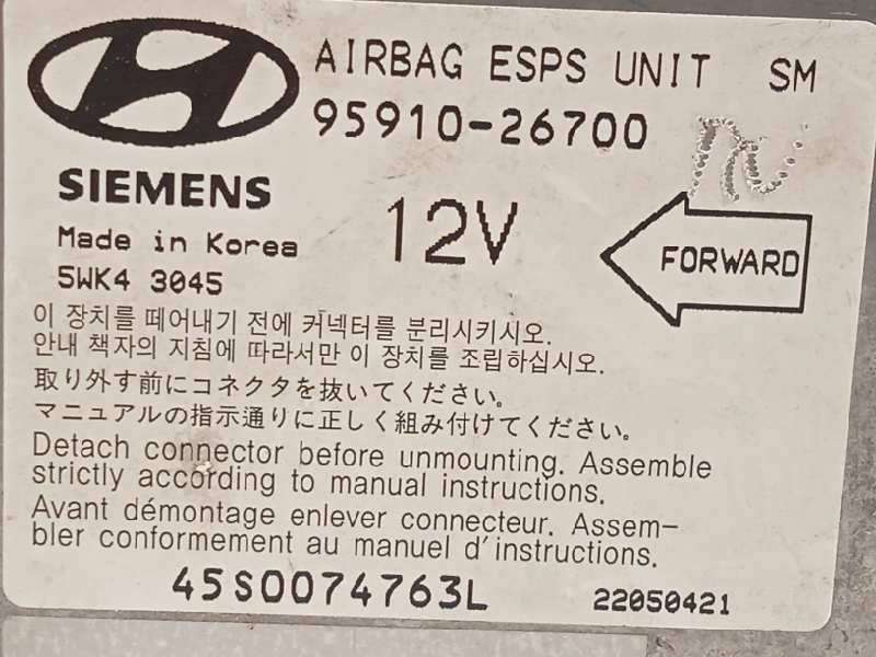 Recambio de centralita airbag para hyundai santa fe (sm) 2.0 crdi cat referencia OEM IAM 9591026700  5WK43045 - Azul 4