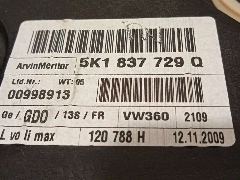 Recambio de elevalunas delantero izquierdo para volkswagen golf vi (5k1) sport referencia OEM IAM 5K1837729Q  5K0959701C - Blanco 2