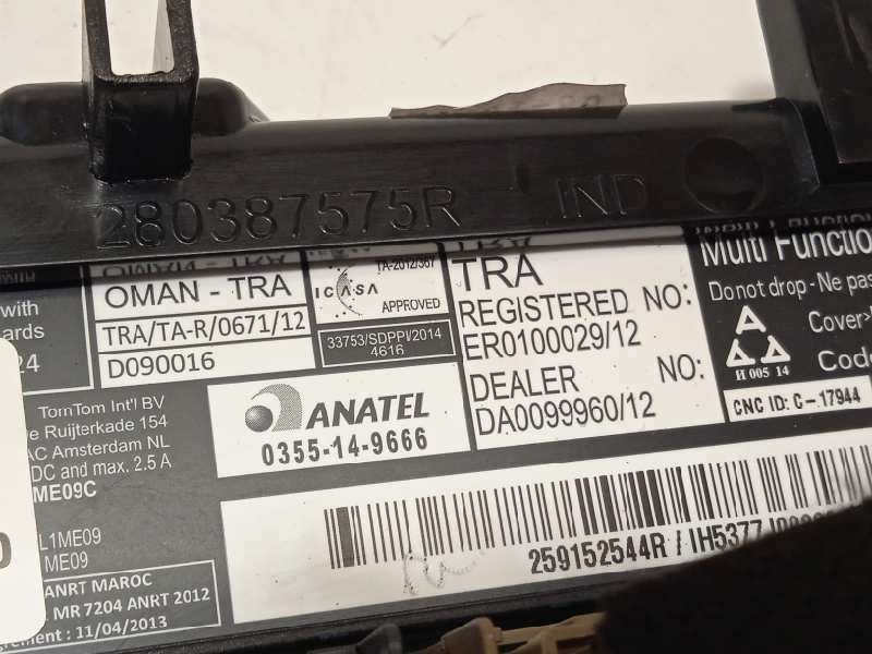 Recambio de pantalla multifuncion para renault captur 1.5 dci diesel fap referencia OEM IAM 259152544R  0355149666 5