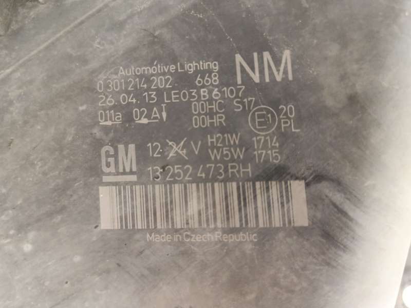 Recambio de faro derecho para opel zafira / zafira family b (a05) 1.7 cdti (m75) referencia OEM IAM 13252473 93190409 0301214202 - Plata 5