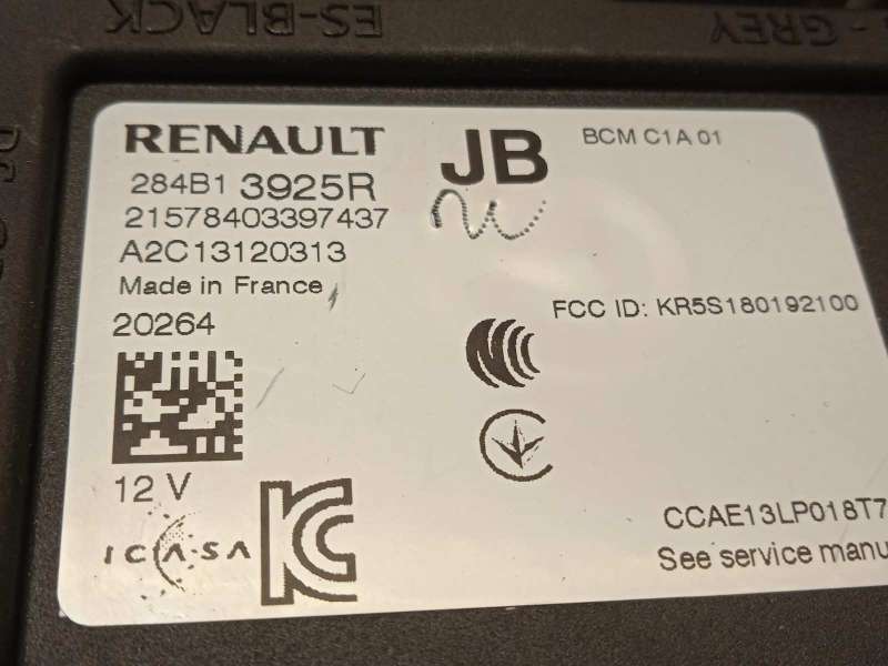 Recambio de centralita confort para renault clio v 1.0 tce referencia OEM IAM 284B13925R  A2C13120313 - Negro 3