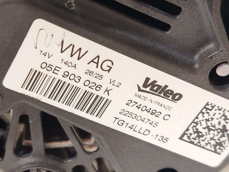 Recambio de alternador para seat ibiza v (kj1, kjg) 1.5 tsi referencia OEM IAM 05E903026K 2740492C TG14LLD 5