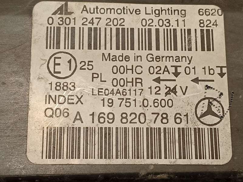 Recambio de faro derecho para mercedes-benz clase b sports tourer (w245) b 180 cdi (245.207) referencia OEM IAM A1698207861  030 6