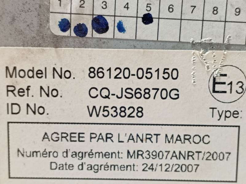 Recambio de sistema audio / radio cd para toyota avensis sedán (_t27_) 1.8 (zrt271_) referencia OEM IAM 8612005150 - Granate 7