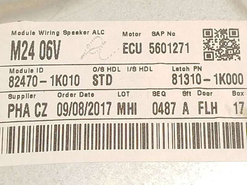 Recambio de elevalunas delantero izquierdo para hyundai ix20 1.6 cat referencia OEM IAM 824701K010 824501P010 3